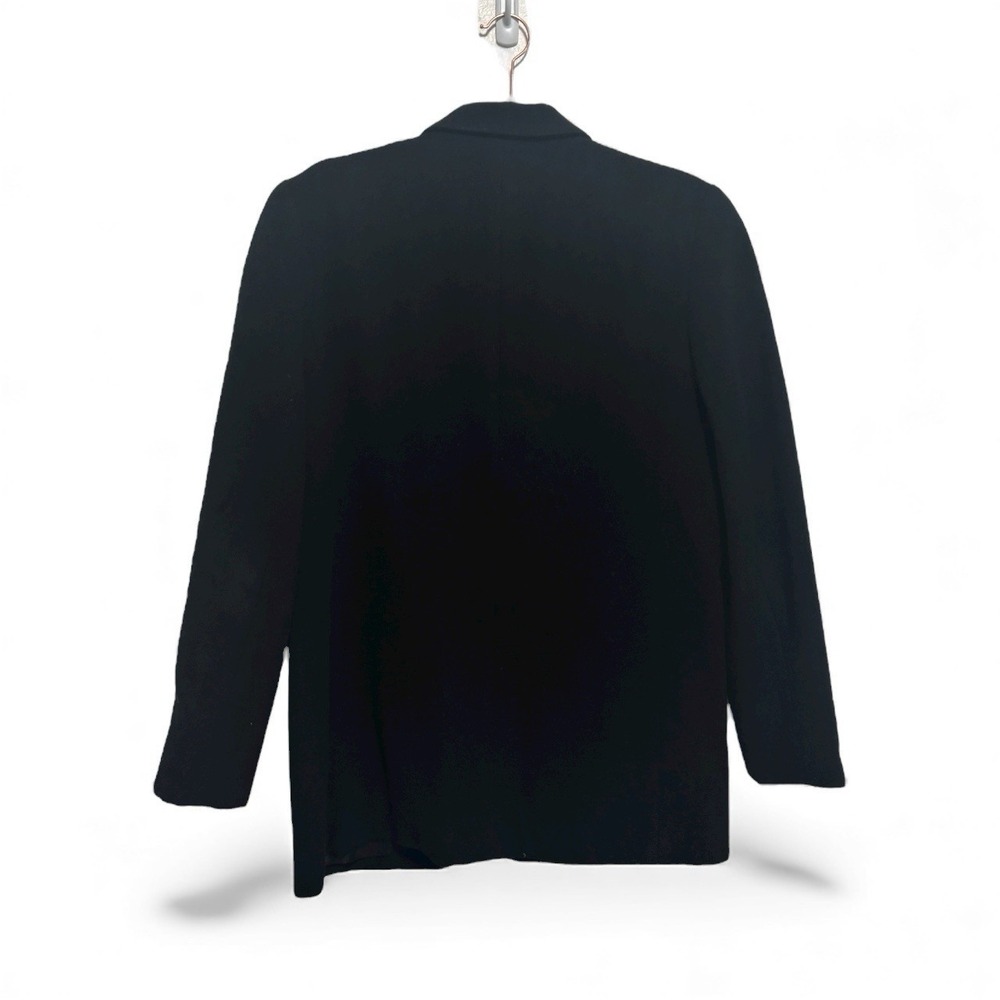 Vintage Wool and Cashmere One-Button Women's Blazer Black Sz Large - Picture 2 of 10